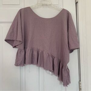 100% Raw Silk handmade top women’s m/l lilac purple